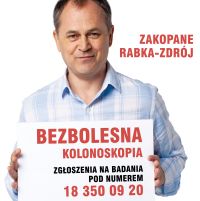 Plakat "Umów się na kolonoskopię"
